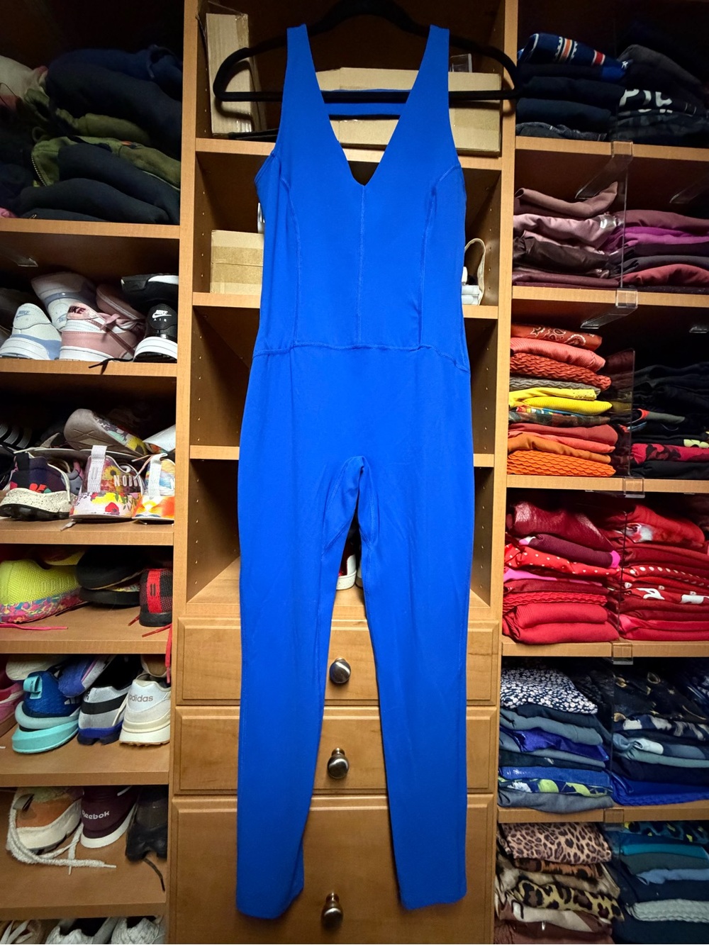 FP Movement by Free People Electric Blue V-Neck Jumpsuit
